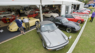 An auction of Porsches at the Royal Agricultural Centre Cirencester
