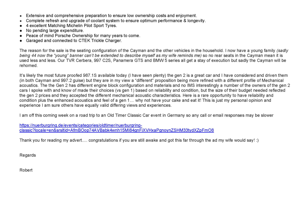 Draft 987 HARTECH Cayman S Manual Advert Details Summary June 25 P7