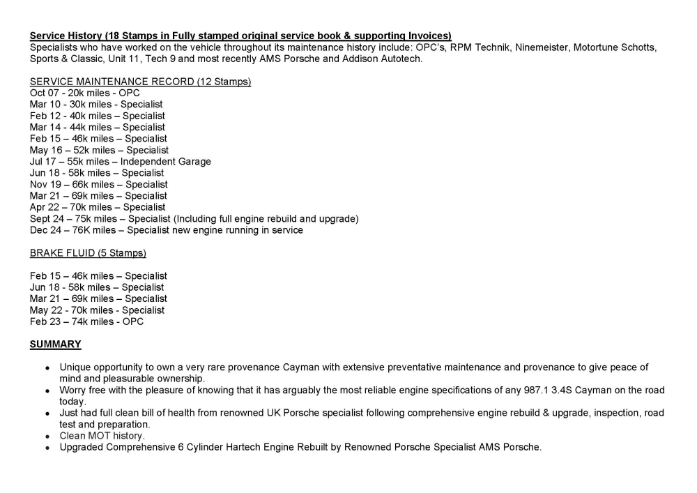Draft 987 HARTECH Cayman S Manual Advert Details Summary June 25 P6