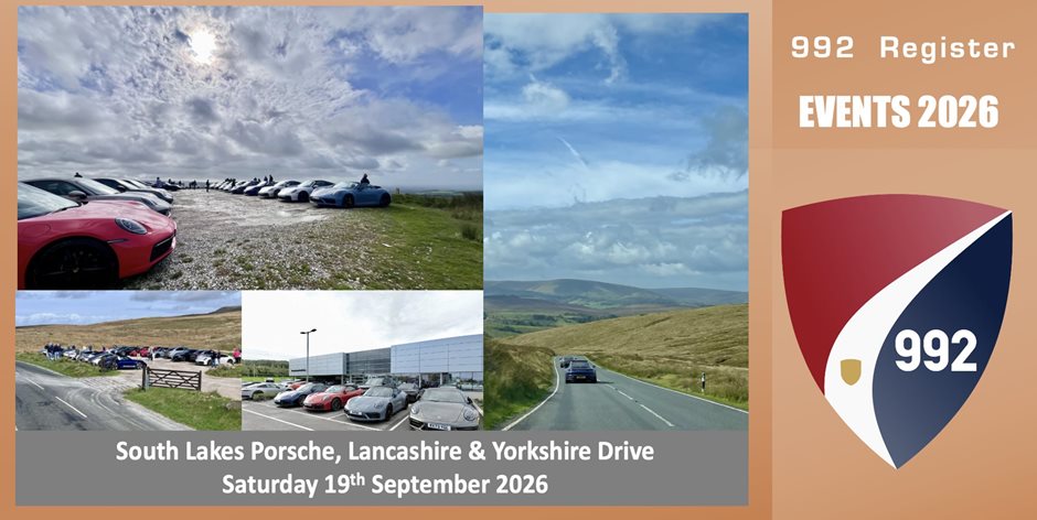992 Register - South Lakes Porsche, Lancashire and Yorkshire Drive - September 2026