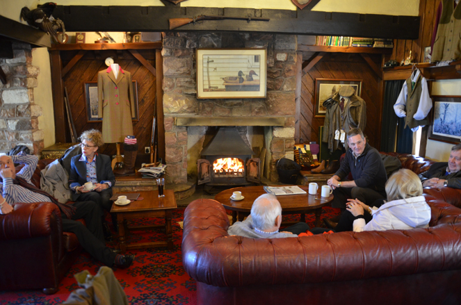 Relaxing in the cosy lounge