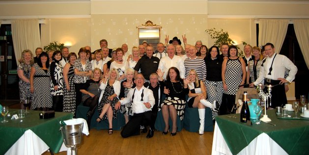 Black and white group photo at the Royal