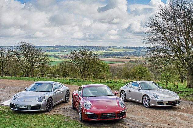 Three generations of Carrera S