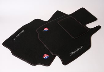 Floor mat front pair with drivers heel pad